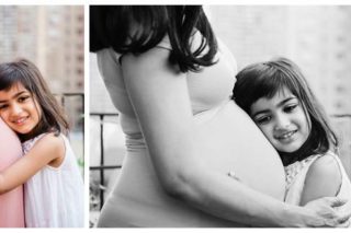 Manhattan Family Photos big sister with baby bump