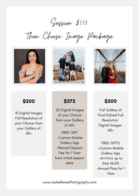 Leslie Renee Photography pricing
