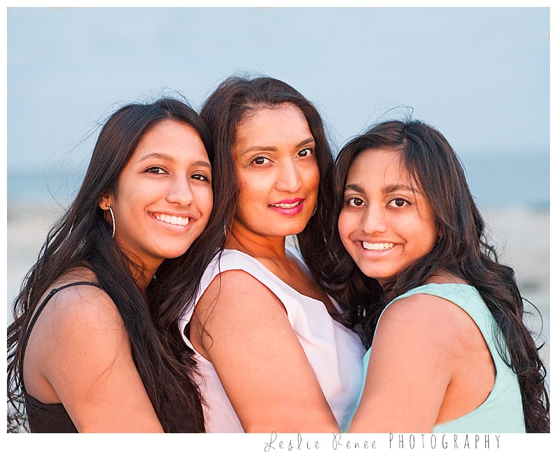 Oceanside mom with twin daughters at Nickerson Beach