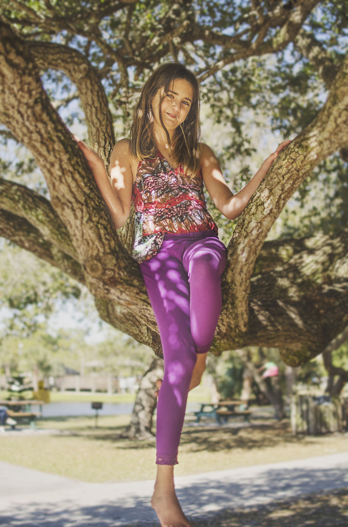 girls climb trees