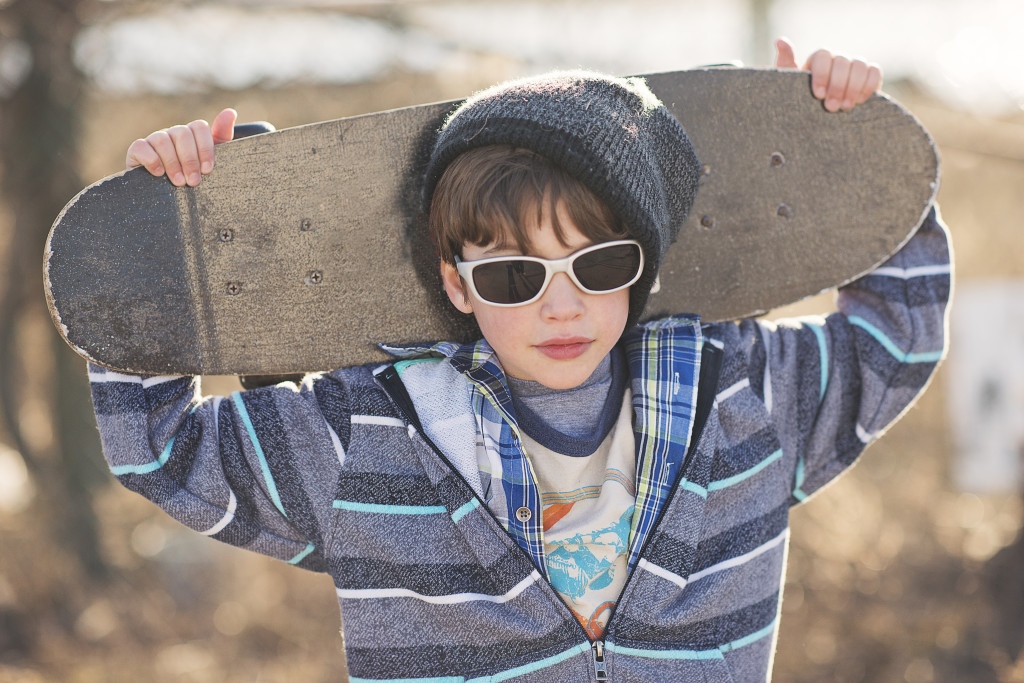 sunglasses beanie skateboard