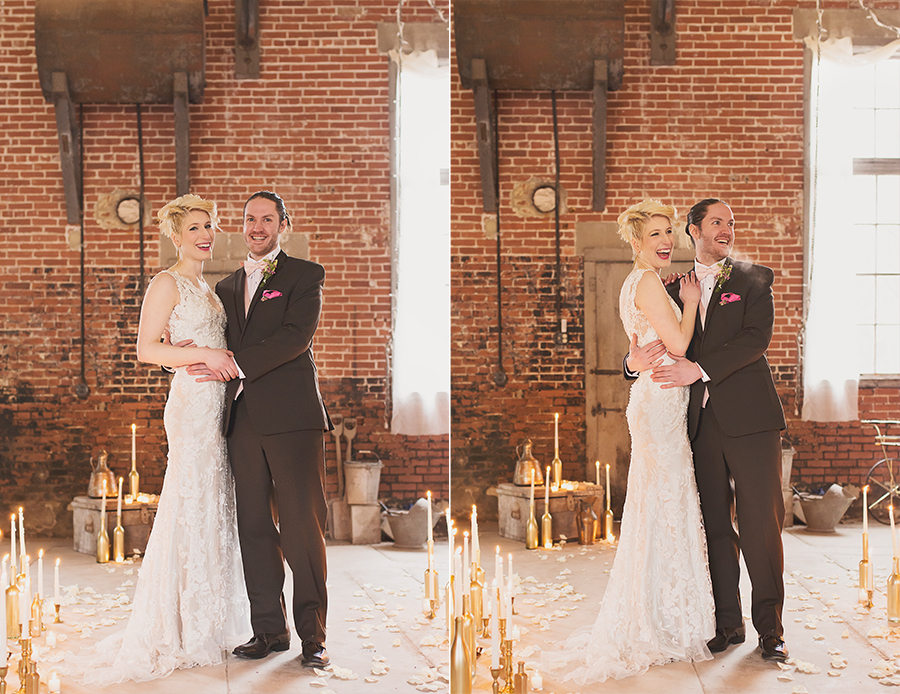 red brick bard wedding couple