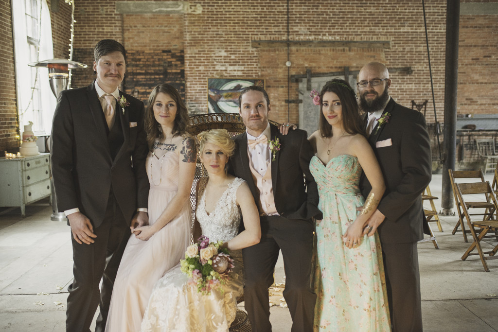 Long Island natural light edgy wedding party