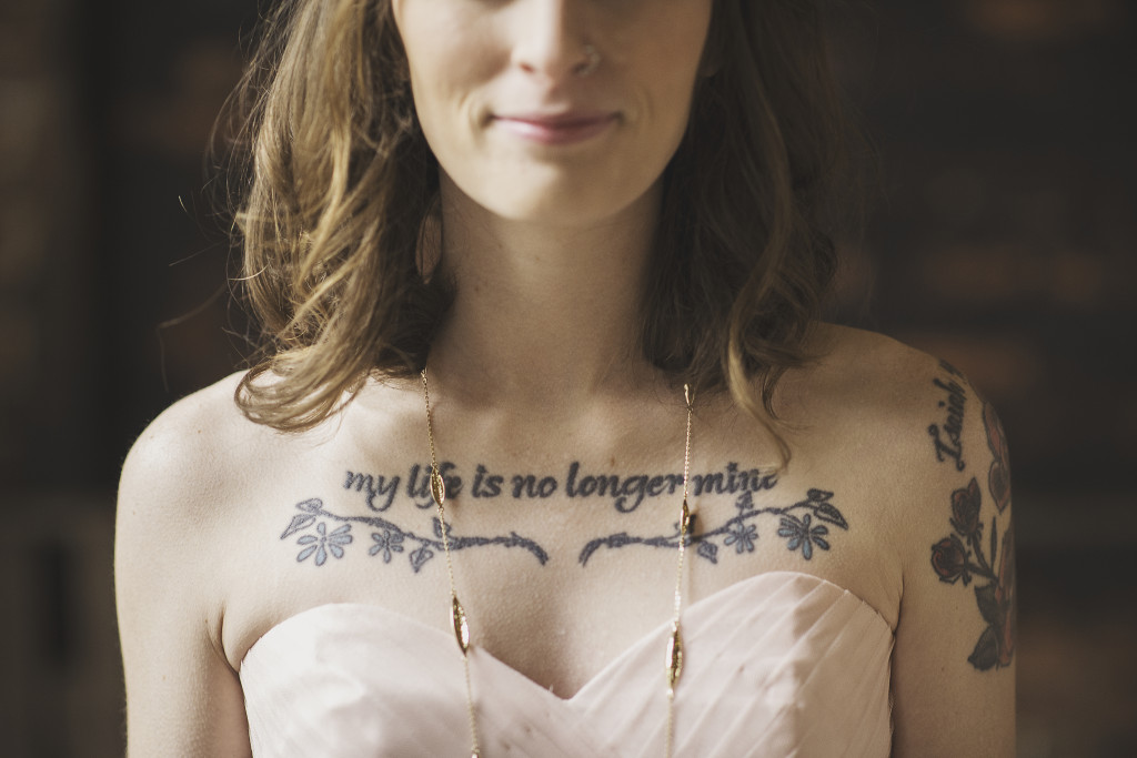 Long Island tattooed bridesmaid 