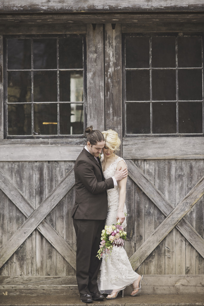 Long Island Barn Door wedding couple