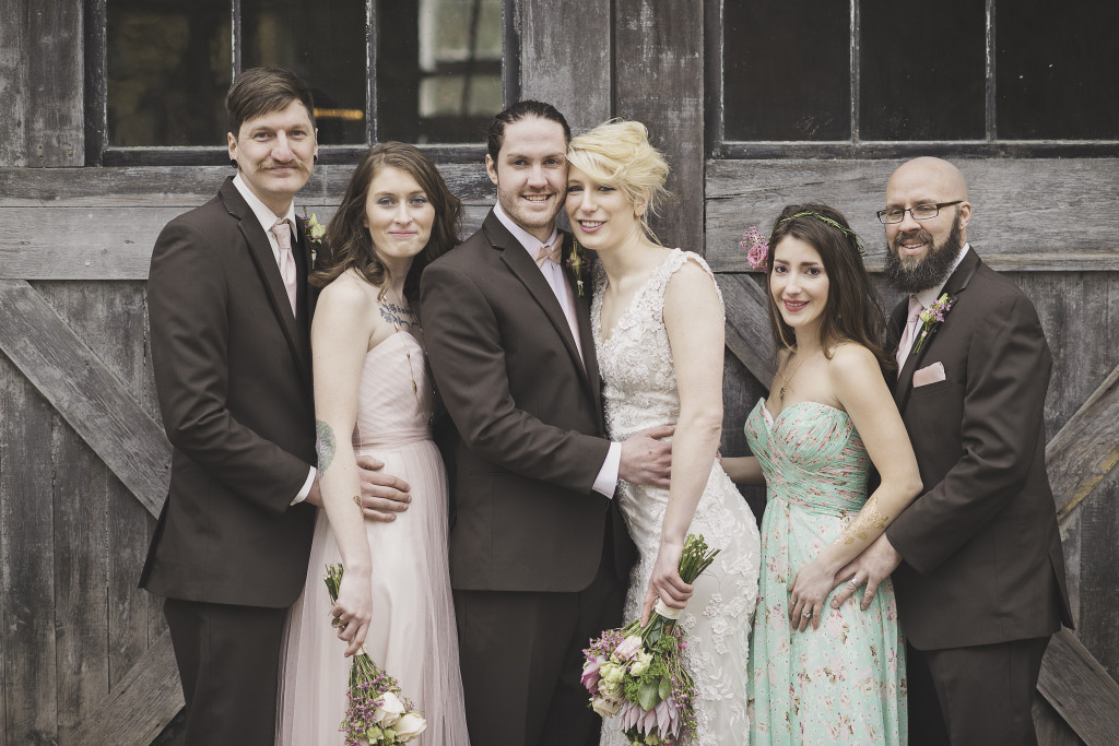 Bloomsburg PA The pump house natural light barn wedding party