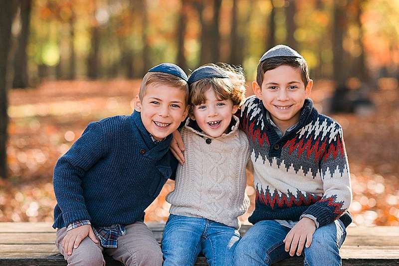 Long Island Family Photography brothers in the fall