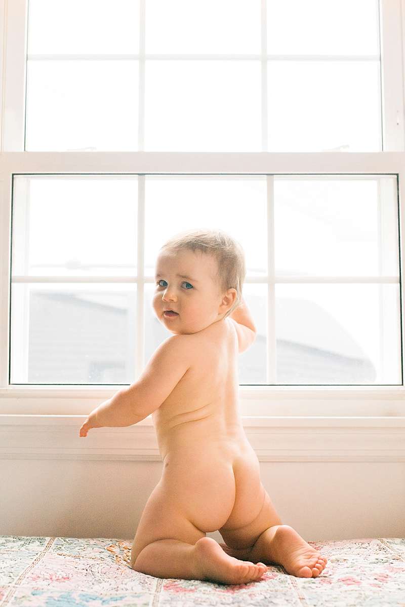 Long Beach Baby Photographer baby girl by her bedroom window