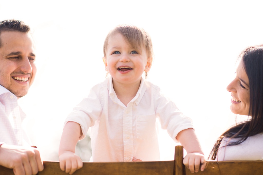 little boy having fun family photo