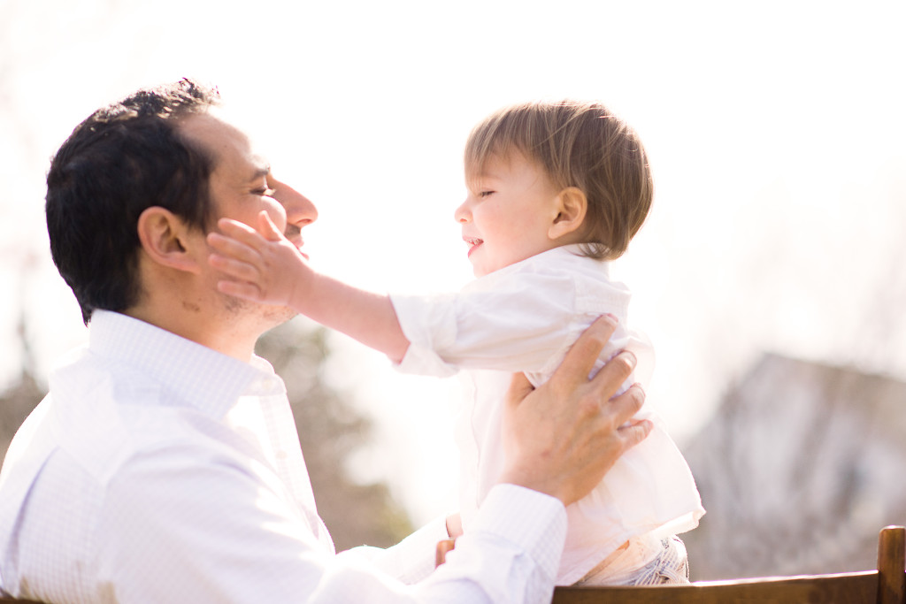 dad and little boy in the park