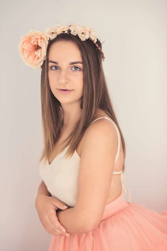 Long Island Fine Art Photography natural light teen flower crown