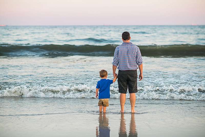 Rockville Centre Long Island dad and son on the beach