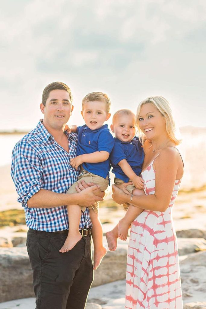 Rockville Centre Long Island Family of four on the beach