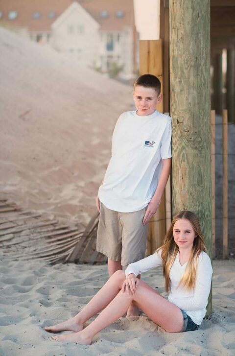 Long Beach Family Photographer brother and sister on the beach