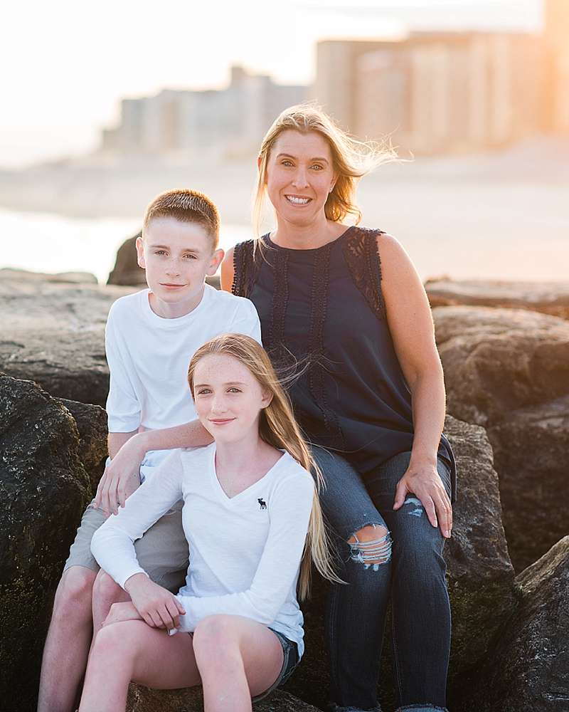 Long Beach Family Photographer family of three on the beach