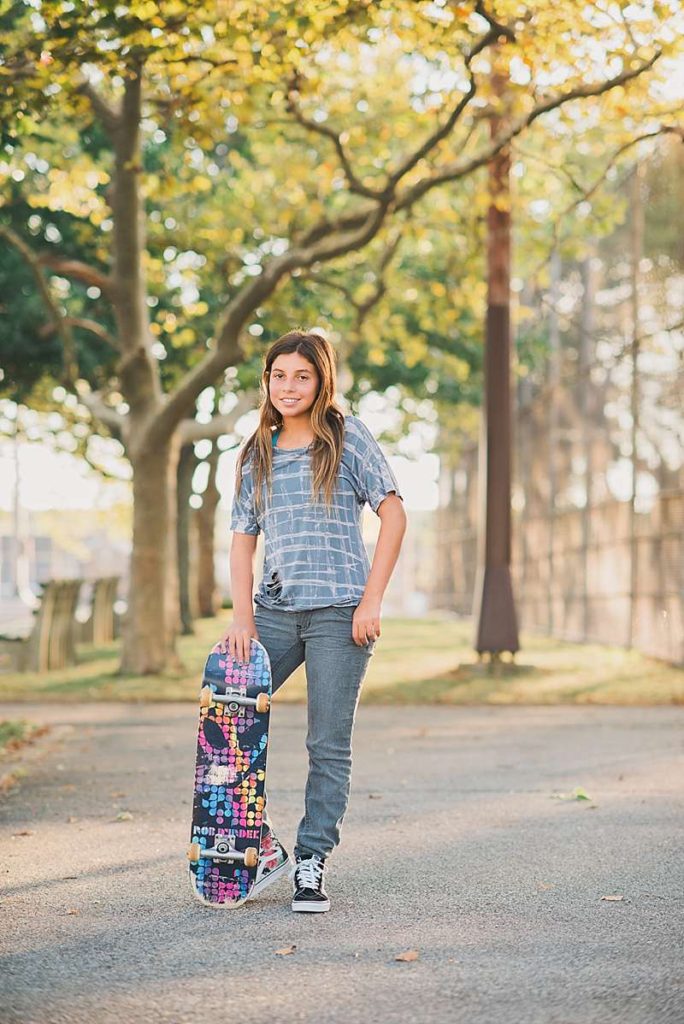 long-island-new-york-pre-bat-mitzvah-photo-shoot Oceanside Park skateboard