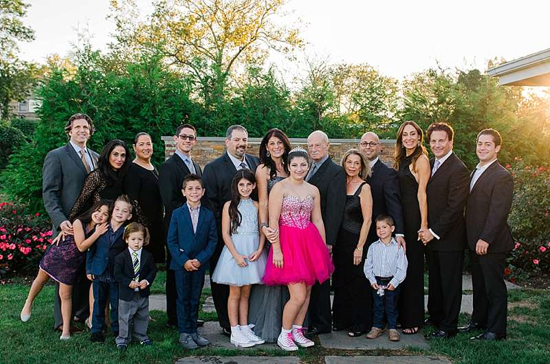 family photos on bat mitzvah day at Lawrence Country Club