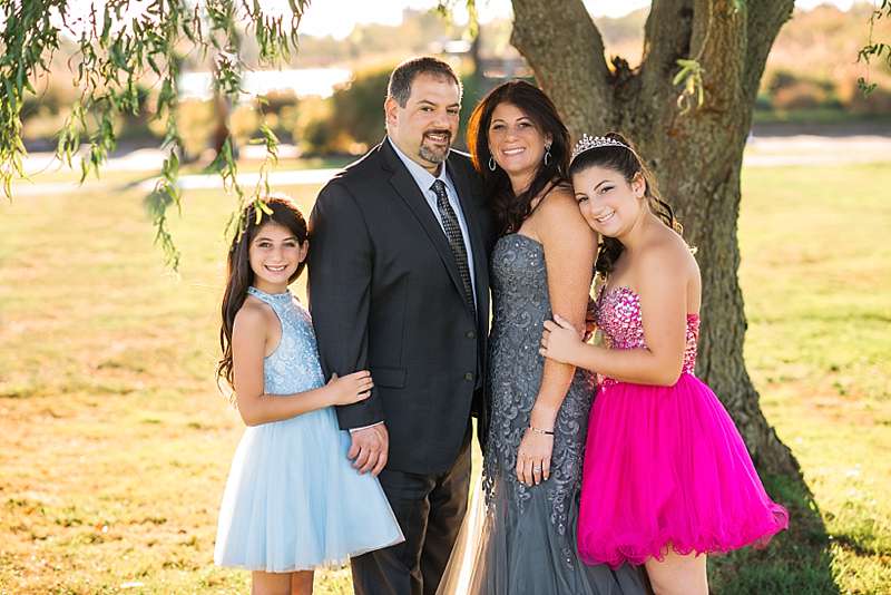 bat mitzvah family portrait at Lawrence Country Club