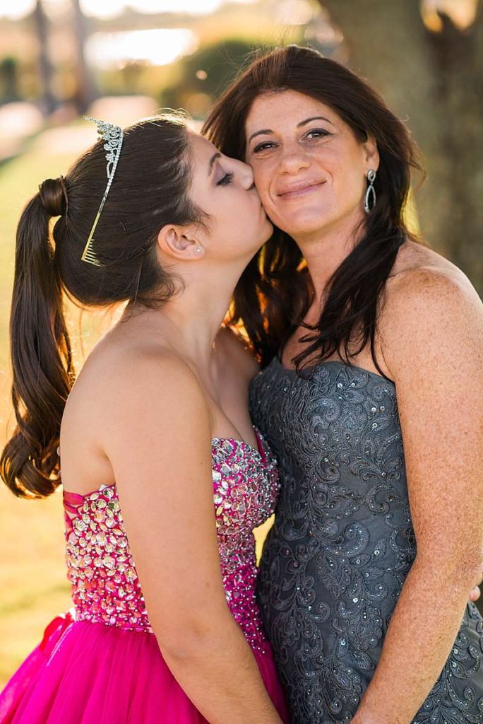 mom and bat mitzvah girl at Lawrence Country Club