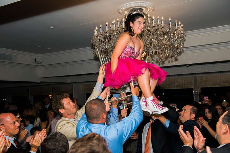 Bat mitzvah girl on chair