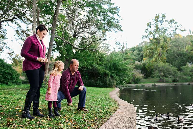 family of three at Rosyln Pond