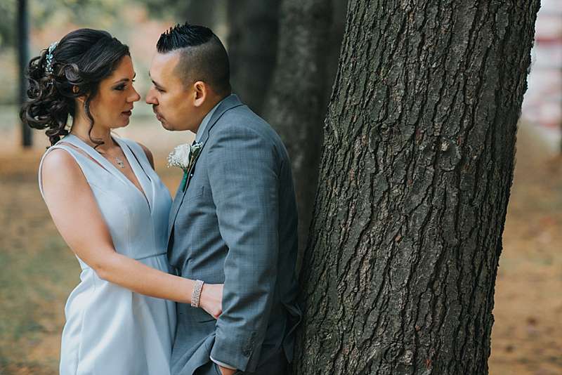 Long Island Town Hall Wedding romantic portrait