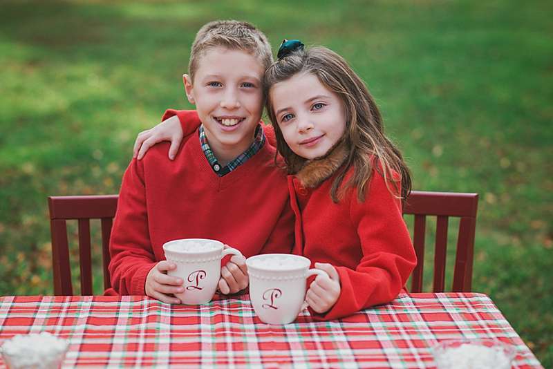 Long Island Family Photographer brother and sister hot chocolate