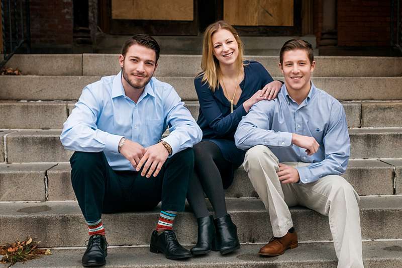 Huntington Family Photographer on the stairs