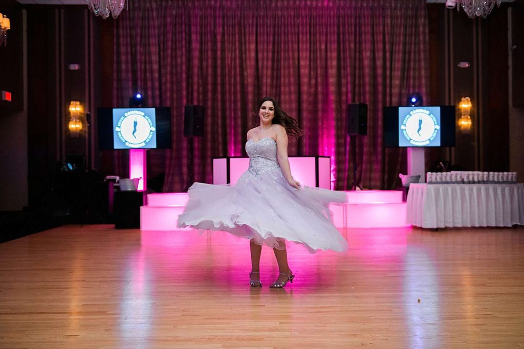 Long Island Bat Mitzvah Photographer on the dance floor