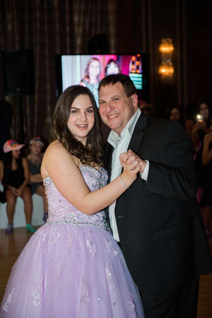 Long Island Bat Mitzvah Photographer dad and daughter dance