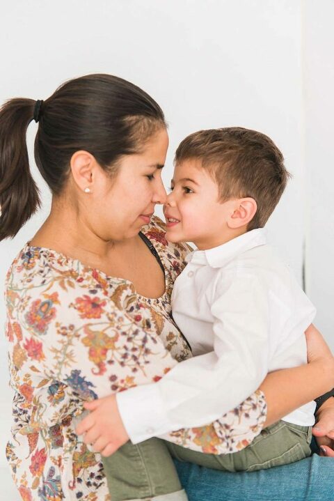 Long Island Child Photographer mom and little boy nose kisses