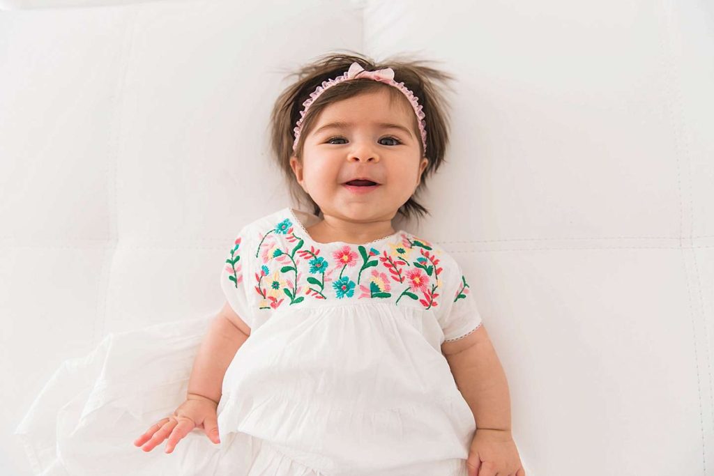 Long Island Child Photographer adorable baby girl in the studio