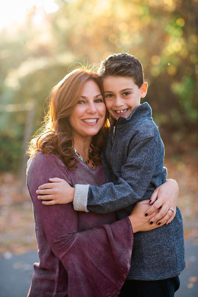 Long Island Family Photographer backlit mom and son photo