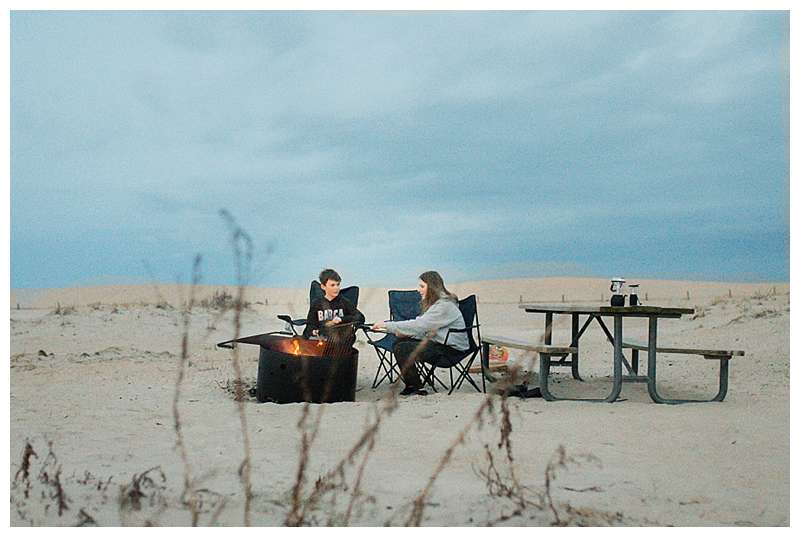 Assateague National Seashore Travel Photography kids by the campfire