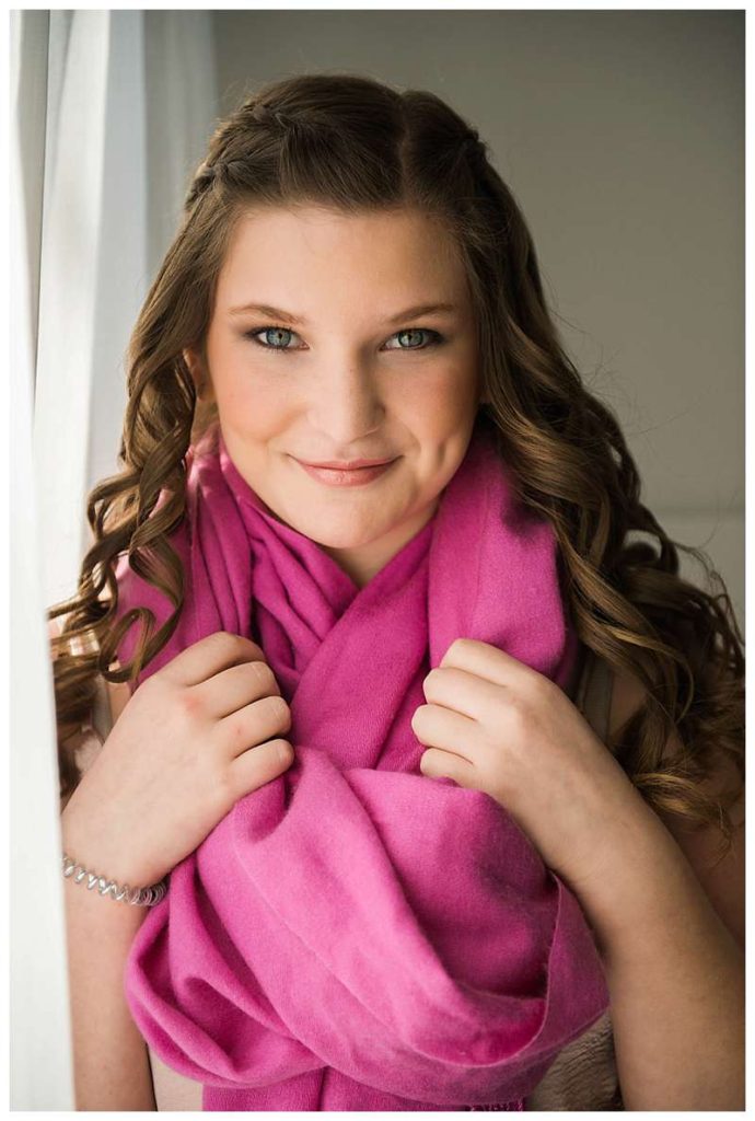 Long Island Modern Studio Portraits pink scarf