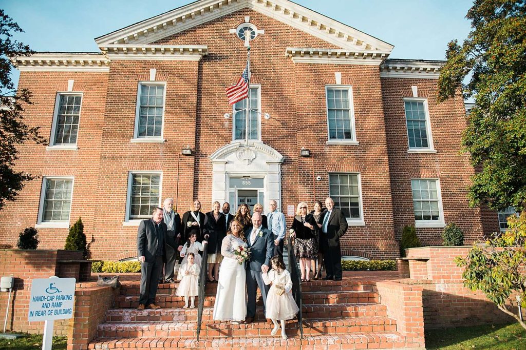 Long Island Wedding Photographer the whole crew at West Islip Town Hall