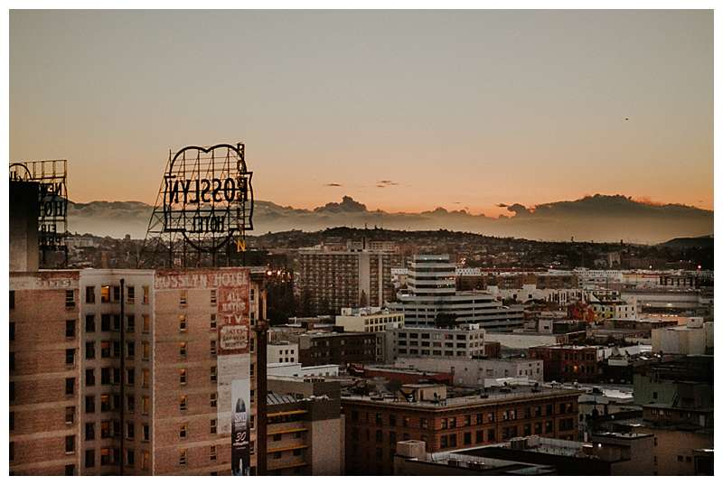 Early morning sunrise city scape of Los Angeles