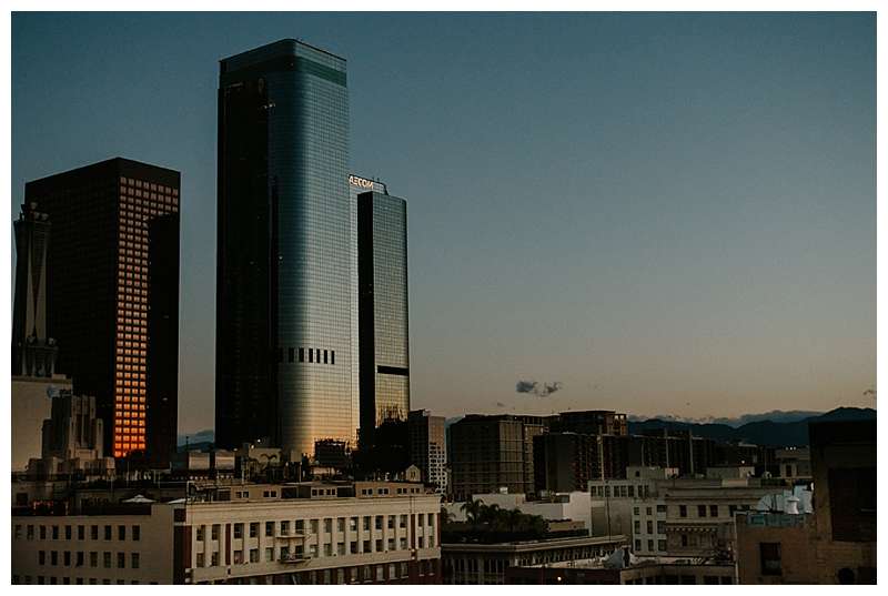 rooftop sunrise skyline LA