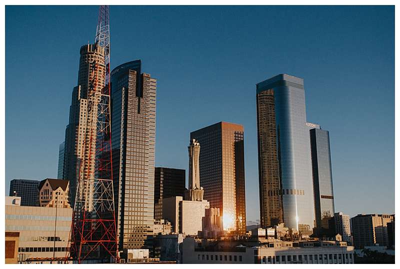 rooftop view of LA skyline