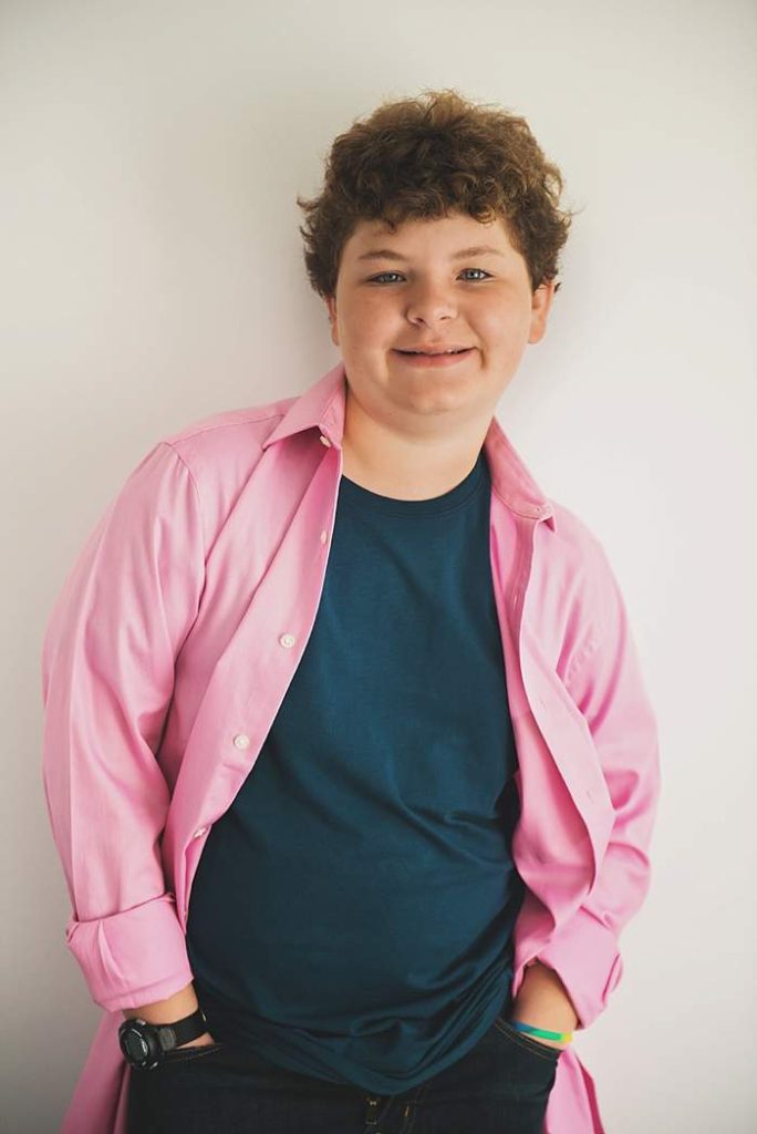Long Island Bar Mitzvah Portraits pink shirt