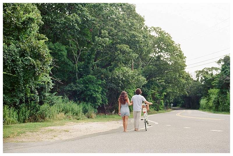 Long Island Film Beach Engagement romantic retro couple happily ever after