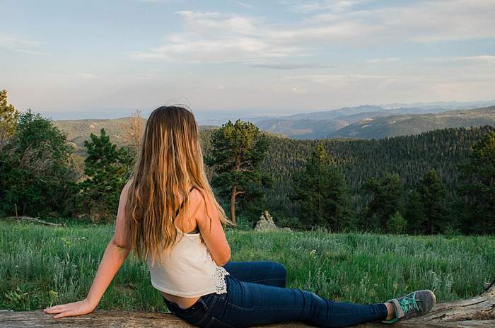 Lana watching the sunset in Colorado