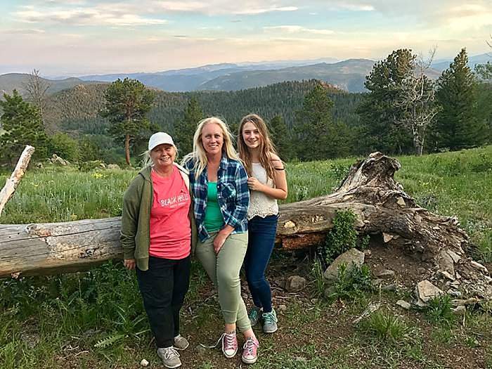 Mom, Cheryl and Lana at sunset in roosevelt national forest