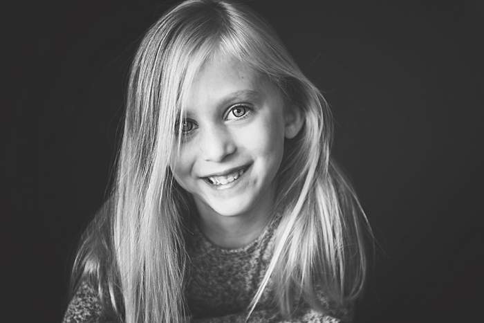 kids head shots Long Island black and white