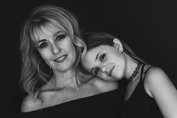 New York Mother Daughter Photos black and white