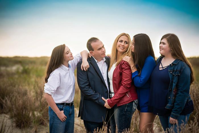 Long Island Beach Family Photos portrait with connection