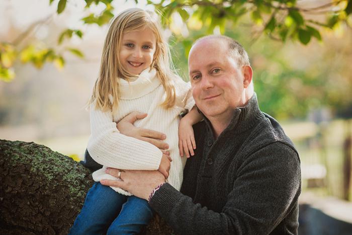 Long Island Family Photographer dad and daughter in a tree