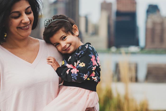 Gantry Plaza Family Photos mother daughter manhattan skyline