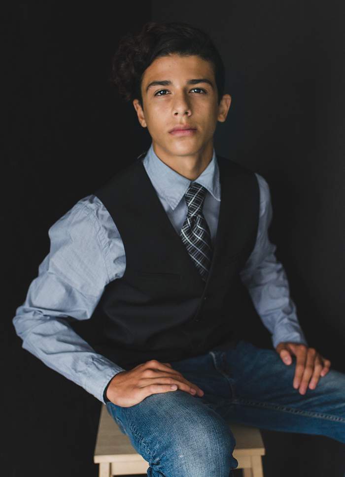 Long Island Teen Headshots vest and tie