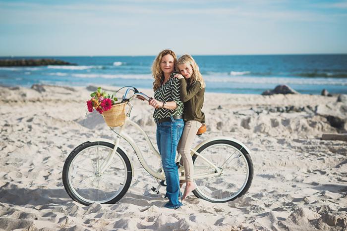Long Beach Family Portraits bike on the beach